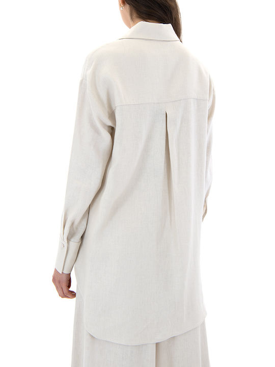 Zoya Shirt Women's Half Button Shirt Beige Zoya Shirt Women's Half Button Shirt Beige