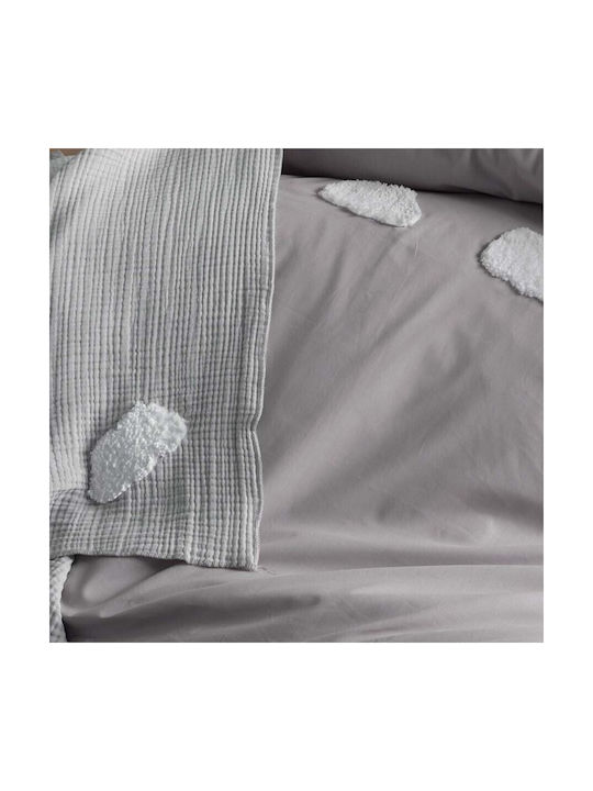 Class Home Collection Baby Duvet Cover Set With Pillowcase Cloud Grey 120x150cm