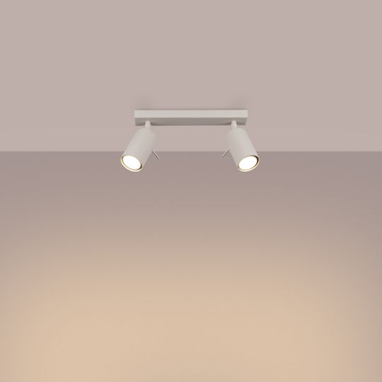 Sollux Doppel Spot mit Fassung GU10 in Beige Farbe