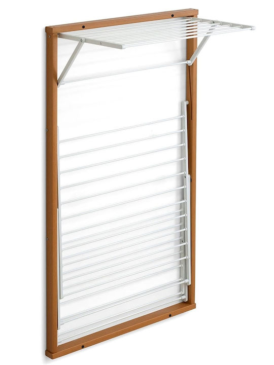 Folding Wooden Wall Clothes Drying Rack with 15m Hanging Length