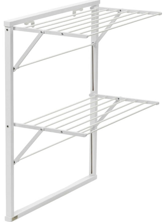 GreenTech Folding Wall Clothes Drying Rack for Balcony made of Aluminum with Hanging Length 10m