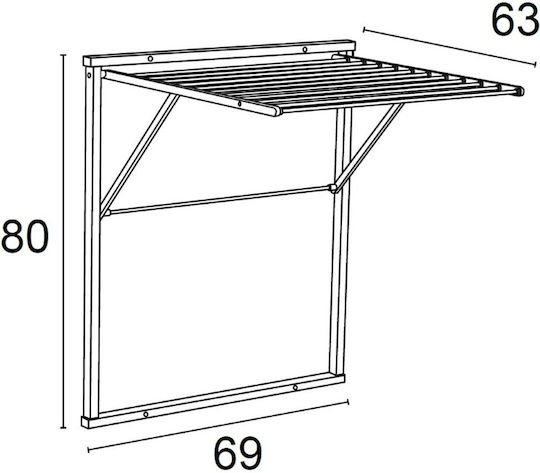 GreenTech Folding Wooden Wall Clothes Drying Rack with 6.5m Hanging Length