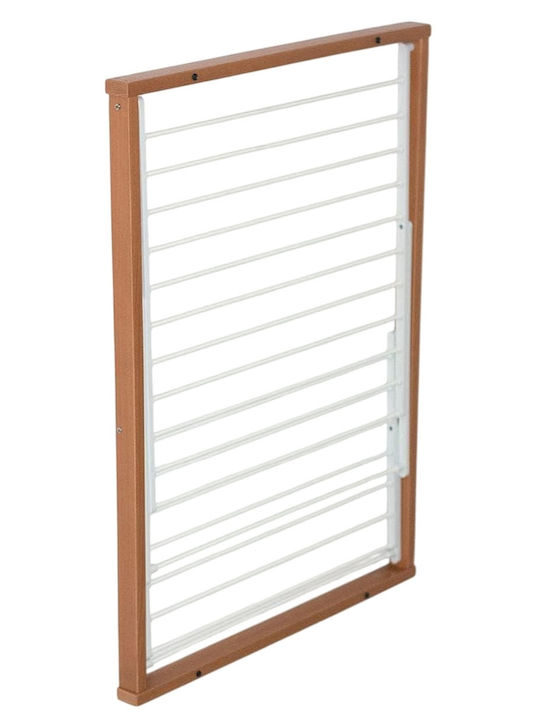 Folding Wall Clothes Drying Rack for Balcony Wooden with Hanging Length 11m