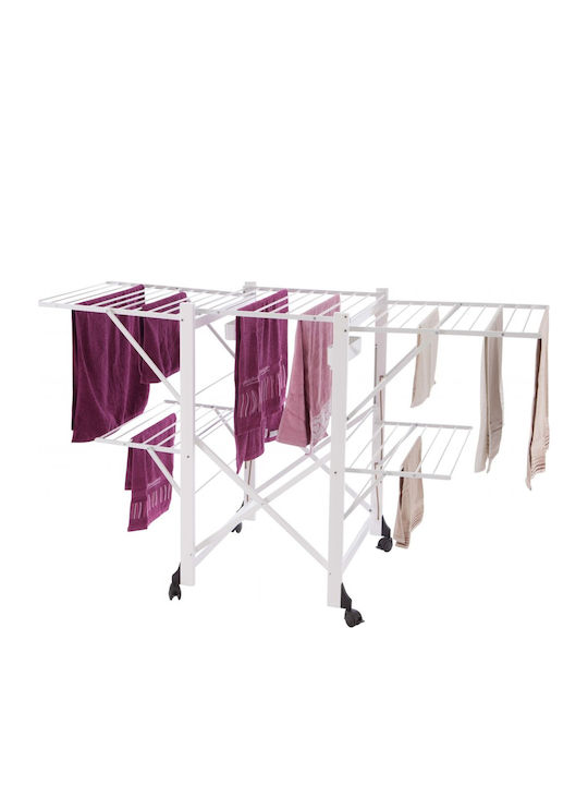 GreenTech Uscătoare Rufe Pliabilă De Pardoseală Din Aluminiu Cu Roți Cu Lungimea Suportului De Uscare A Hainelor 30m