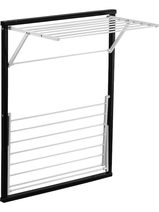 GreenTech Folding Wall Clothes Drying Rack for Balcony made of Aluminum with Hanging Length 10m