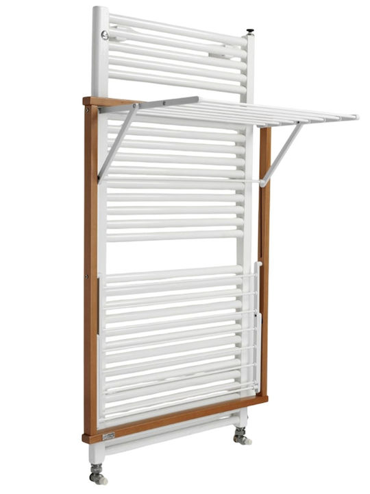 GreenTech Klaus Arit Folding Wall Clothes Drying Rack for Balcony Wooden with Hanging Length 10m