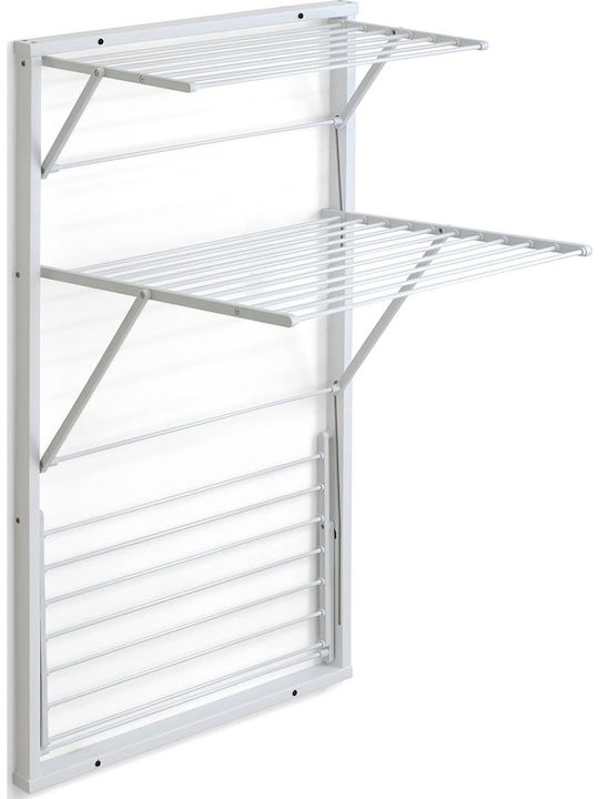 GreenTech Folding Wall Clothes Drying Rack for Balcony Made of Aluminum with 15m Hanging Length