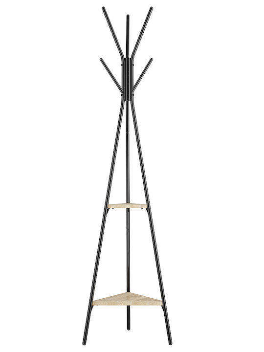 Bakaji Cuiere de podea Metal Negru 49x49x180cm