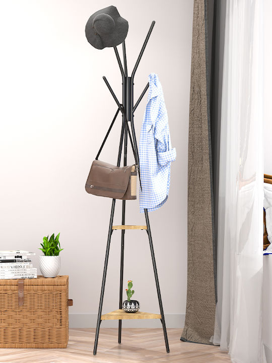 Bakaji Cuiere de podea Metal Negru 49x49x180cm