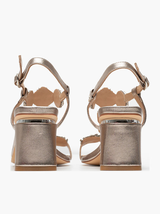 Leder Sandalen Gold
