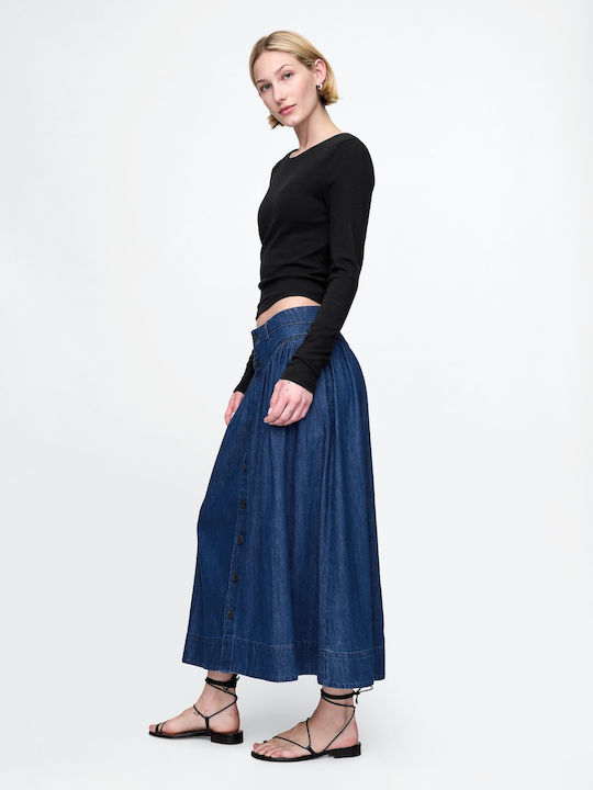 Дънково Плисе Midi Пола Dark Wash