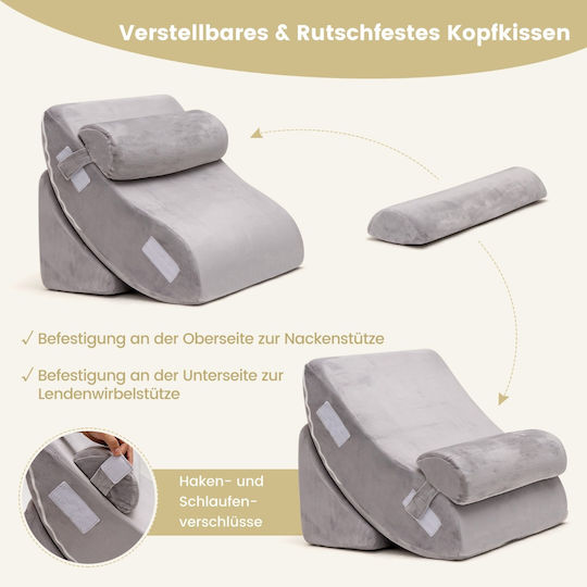 Bean Bag Bolster Poof Gray 42x42cm