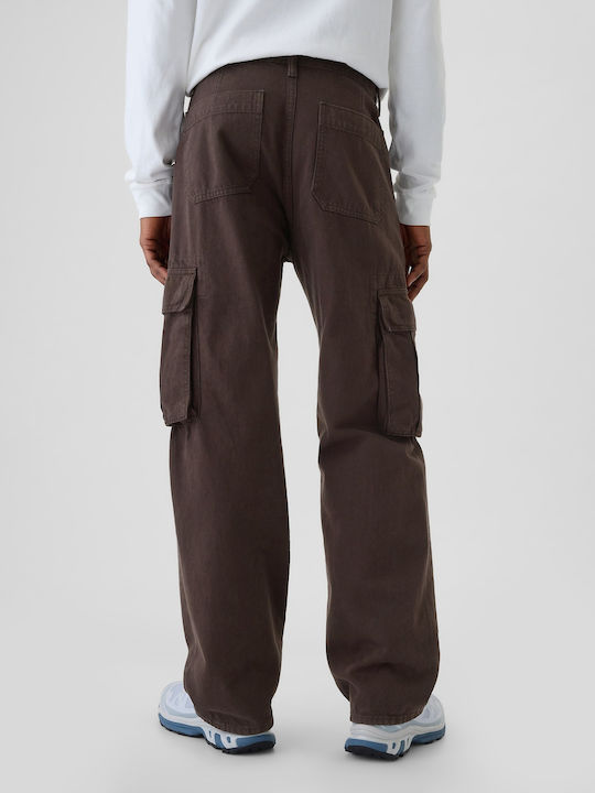 Ανδρικό Παντελόνι Τζιν Cargo με Loose Straight Εφαρμογή Terra Brown