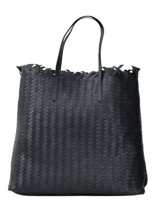 Leder Damentasche Shopper Schwarz