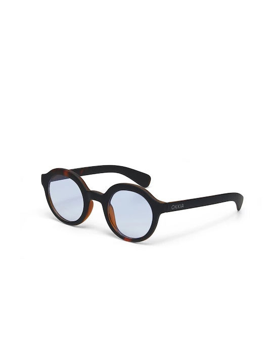 Okkia Lauro Unisex Sunglasses with Brown Tartaruga Plastic Frame and Gray Lens