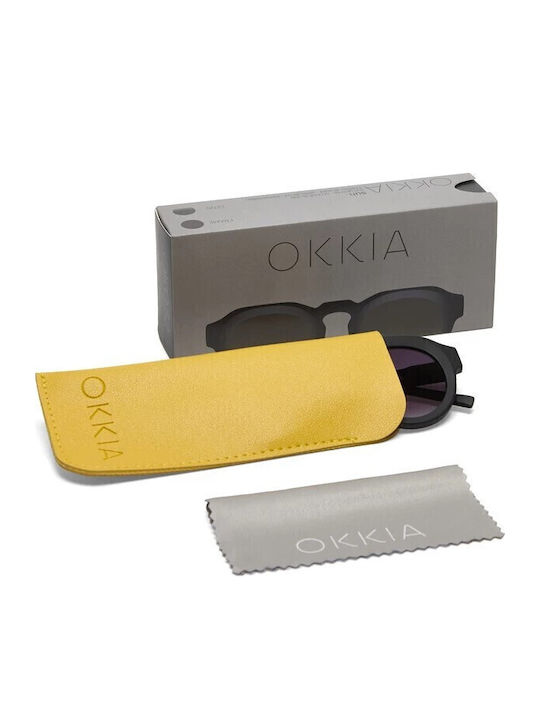 Okkia Zeno Unisex Γυαλιά Ηλίου με Καφέ Ταρταρούγα Κοκκάλινο Σκελετό και Μαύρο Φακό