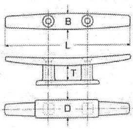 Cleat plat 2 găuri Inox A4 D
