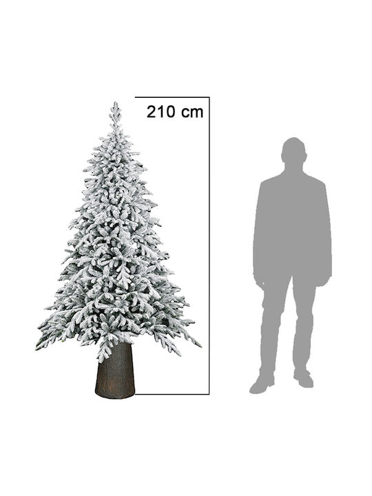 Christmas Tree Snowy 210cm with 2037 Branches