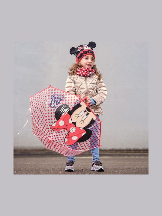 Arnetta Kinder Regenschirm Gebogener Handgriff Rot mit Durchmesser 45cm.