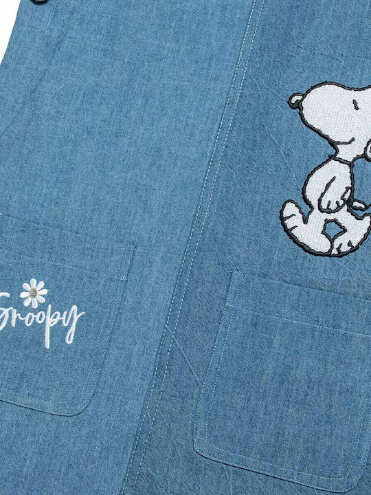 Kinderkleid Ärmellos Denim Blau