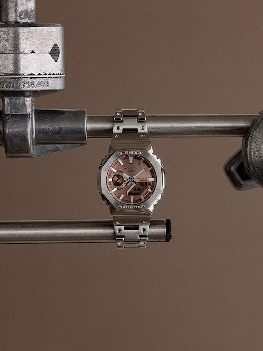 Casio G-shock Ceas Digital Barbatesc Cu Baterie Cu Brățară Din Metal Argintie