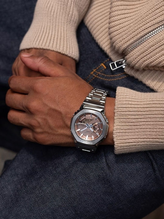 Casio G-shock Ceas Digital Barbatesc Cu Baterie Cu Brățară Din Metal Argintie