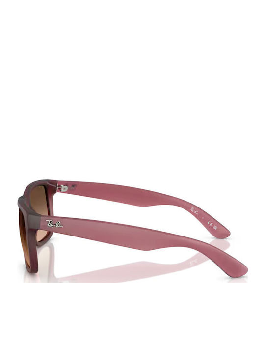 Ray Ban Justin Sunglasses Burgundy with Horn-Rimmed Frame
