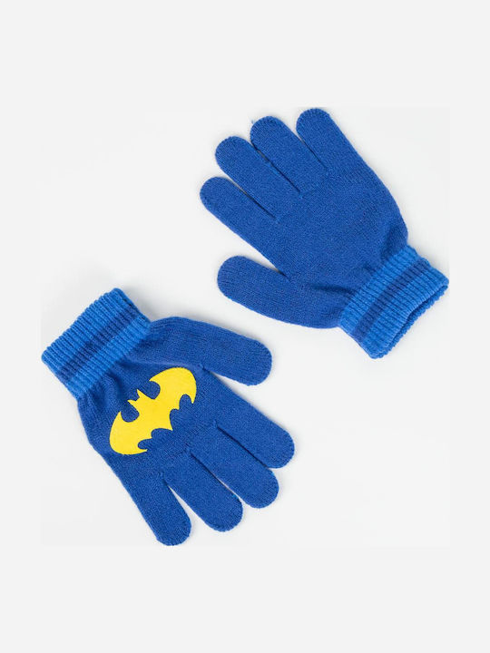 Kids Beanie Set with Gloves Fabric Blue 2pcs