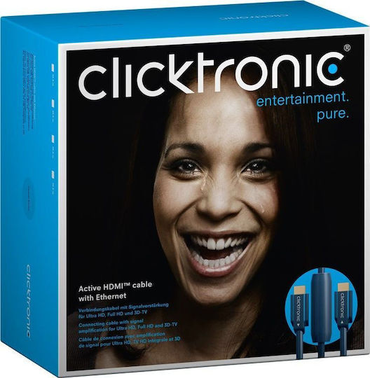 Clicktronic HDMI 2.0 Premium High Speed 4K 60Hz HDR Cable HDMI male - HDMI male 20m Μαύρο