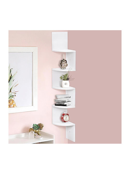 Corner White Bookcase 20x20x120cm