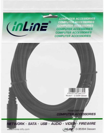 InLine Καλώδιο Ήχου 3.5mm male - 3.5mm female Μαύρο 1.5m 99934A