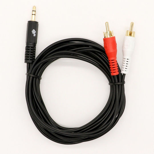 TB Touch Καλώδιο Ήχου 3.5mm male - RCA male Μαύρο 2.5m AKTBXAJ2RCA250B