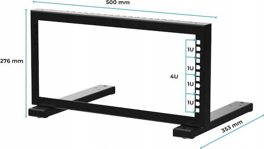 Stalflex Rack Stand 19" 4u Black Str19-4u-b
