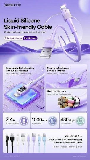 Remax RC-C093 Regulär USB 2.0 auf Micro-USB-Kabel Schwarz 1m 1Stück