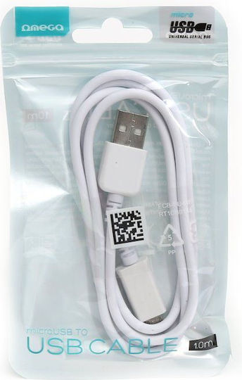 Omega 1m Regular USB 2.0 to micro USB Cable White (42336)