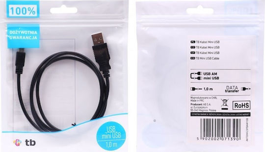 TB Print Regulär USB 2.0 auf Micro-USB-Kabel Schwarz 1m (KMICAKTBXKU3PBAW10B) 1Stück
