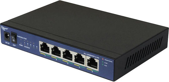Allnet Неуправляем L2 PoE+ Switch с 5 Портове Ethernet