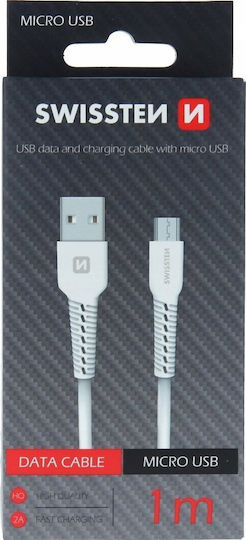 Swissten Regular USB 2.0 to micro USB Cable Λευκό 1m (71505521) 1τμχ