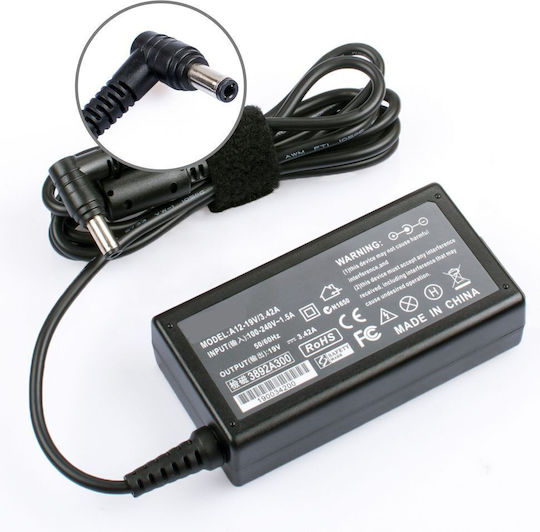 CoreParts Universal Φορτιστής Laptop 65W 19V 3.4A με Αποσπώμενο Καλώδιο Τροφοδοσίας και με σετ βυσμάτων