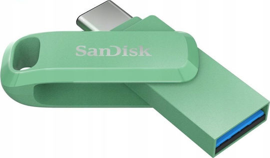 Sandisk Ultra Dual Drive 128GB USB 2.0 Stick με σύνδεση USB-C & USB-A Πράσινο