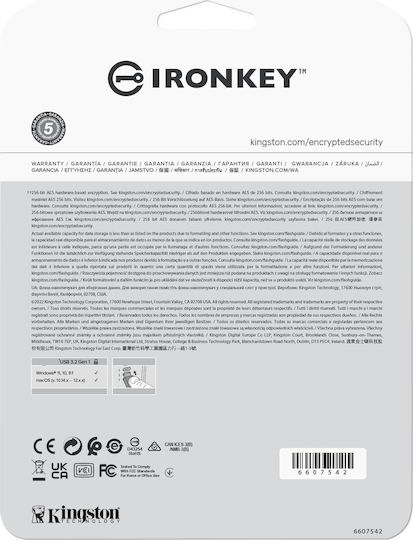 Kingston IronKey Vault Privacy 50 16GB USB 3.2 Stick με σύνδεση USB-C Μπλε