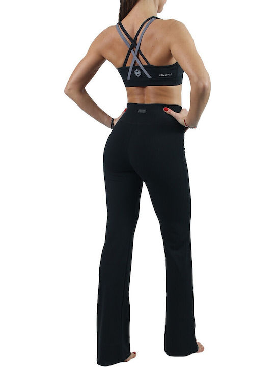 Training Damen Lang Leggings Formendefinition Hohe Taille Schwarz