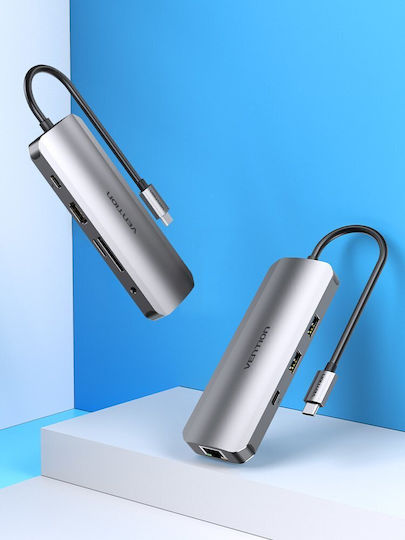 Vention USB-C Docking Station mit HDMI 4K PD Ethernet Gray (TOMHB)