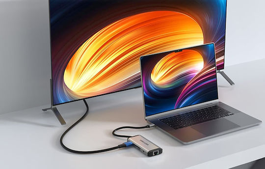 Vention USB-C Dockingstation mit HDMI 4K PowerDelivery Ethernet Grau (THAHB)