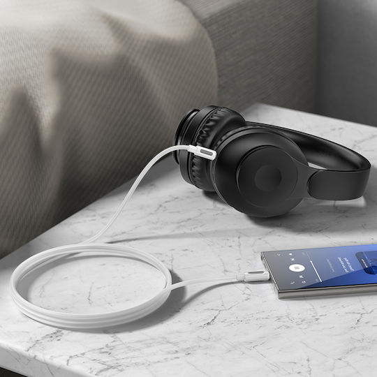Borofone USB 2.0 Cable USB-C male - 3.5mm Λευκό 1m