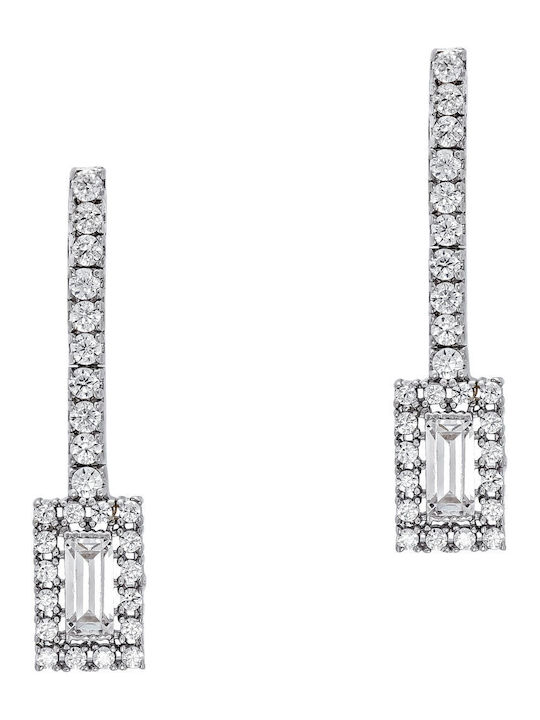 Kiriakos Gofas Set with Necklace , Earrings & Ring from White Gold 14K with Stones