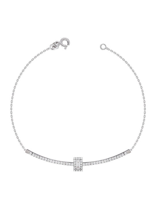Kiriakos Gofas Set with Necklace , Earrings & Ring from White Gold 14K with Stones