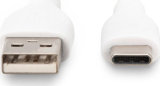 Digitus USB 2.0 Cable USB-C male - USB-A 60W PD Λευκό 2m AK-300340-020-W