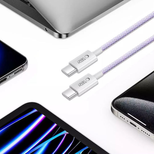 Tech-Protect Ultraboost USB 2.0 Cable USB-C male - USB-C 60W PD Μωβ 1m