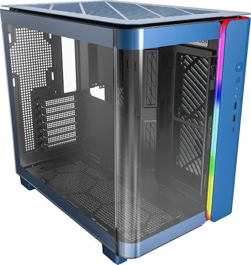 Montech King 95 Gaming Midi-Turm Computergehäuse mit Seitenfenster Blau